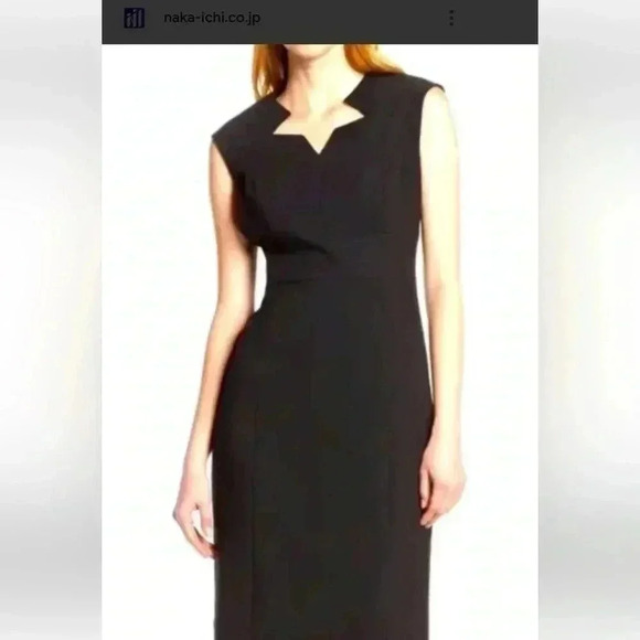 TAHARI ASL Cutout Front Sleeveless Bodycon Zipper Back Solid Crepe Dress size 8 - Picture 1 of 11